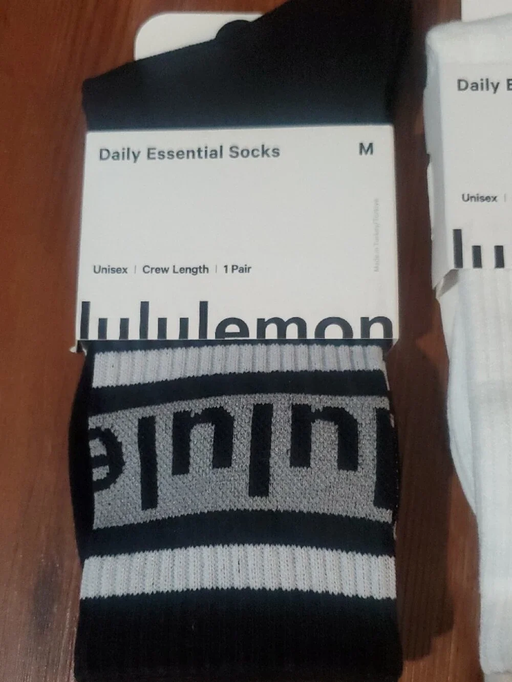 lululemon athletica Daily Essential Crew Socks - Black, White & Blue